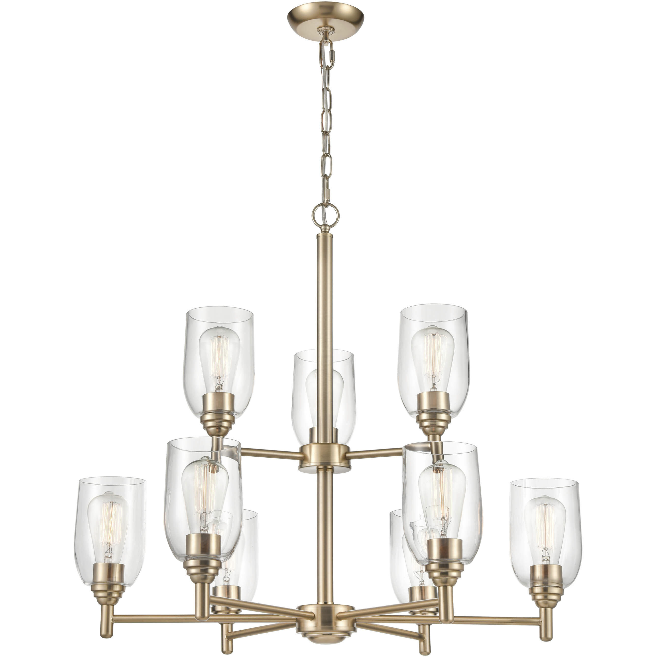 Arlett 9 Light 30 inch Modern Gold Chandelier Ceiling Light